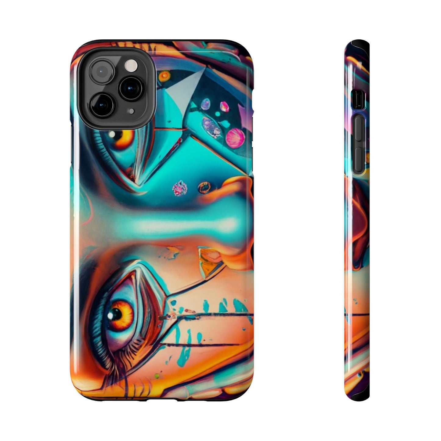 Cybergirl, Dystopian Cyberpunk themed Phone Case with Lofi Aesthetic and Robotic Vaporwave Feel