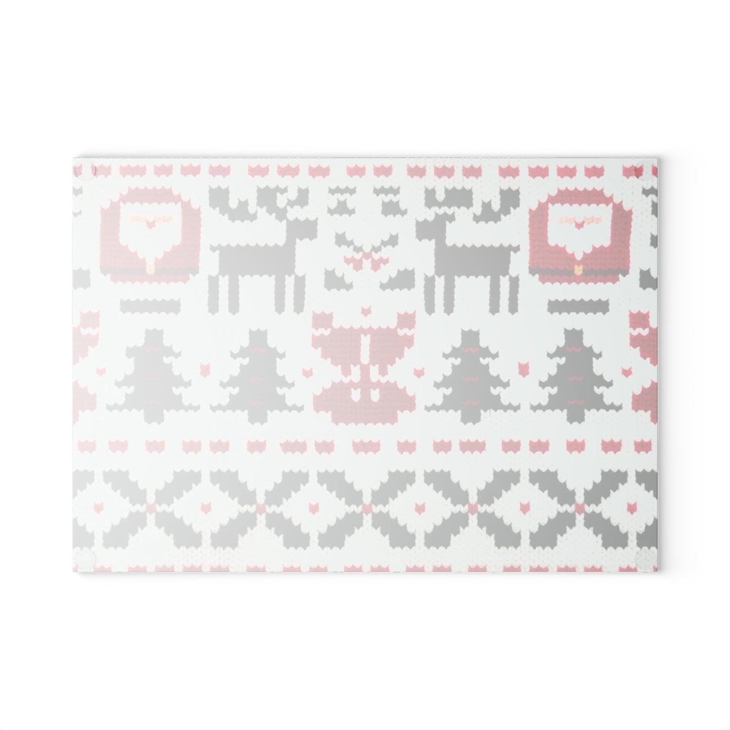 Glass Cutting Board with Ugly Christmas Sweater Knitted Pattern