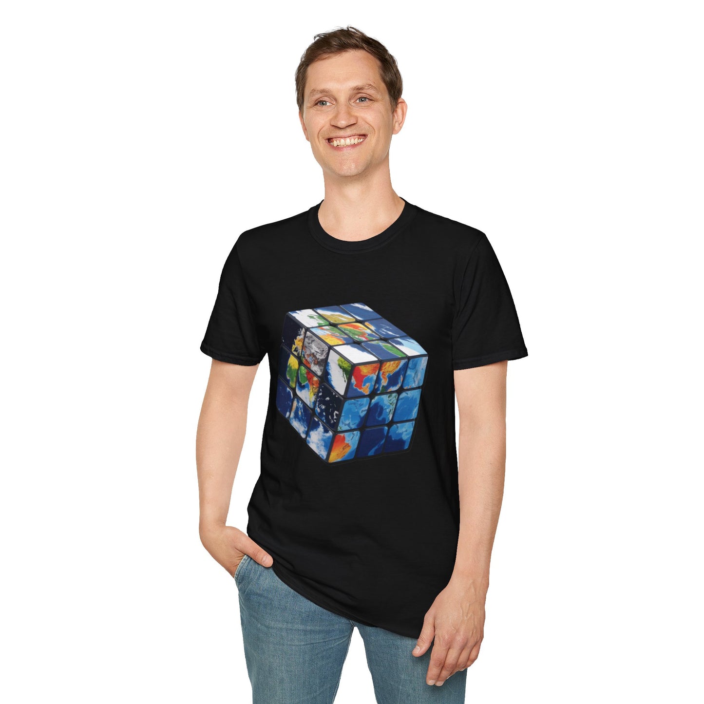 Rubik's Cube World Map Mashup Travel Wear Tee