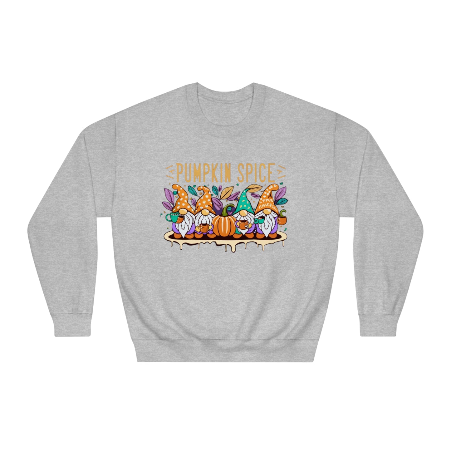 Halloween Gnomes Fall Sweatshirt, Gnomes Drinking Pumpkin Spice Coffee in Autumn, Halloween Costume Sweatshirt