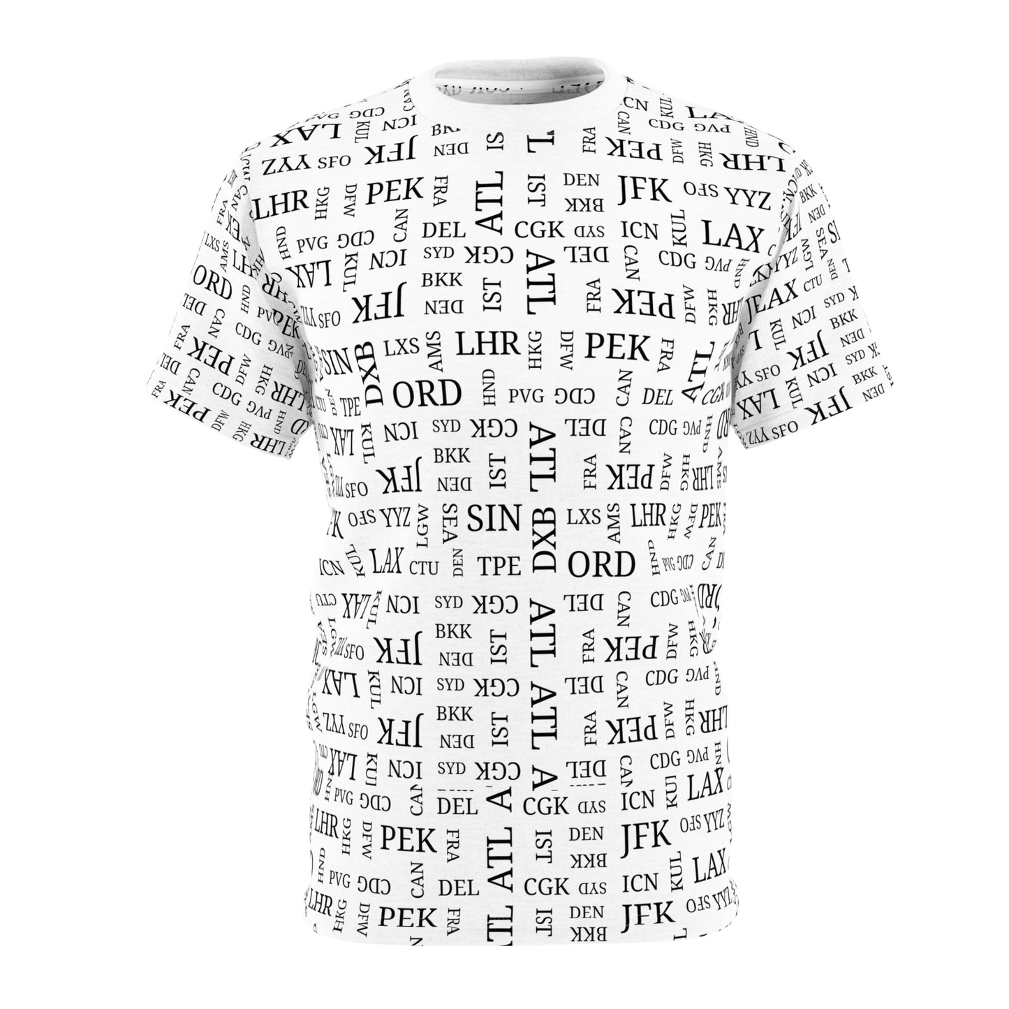 Signature Airport Code Premium Travel Lover's Tee With All Over Printing - Best Airports for  PlanespottingP