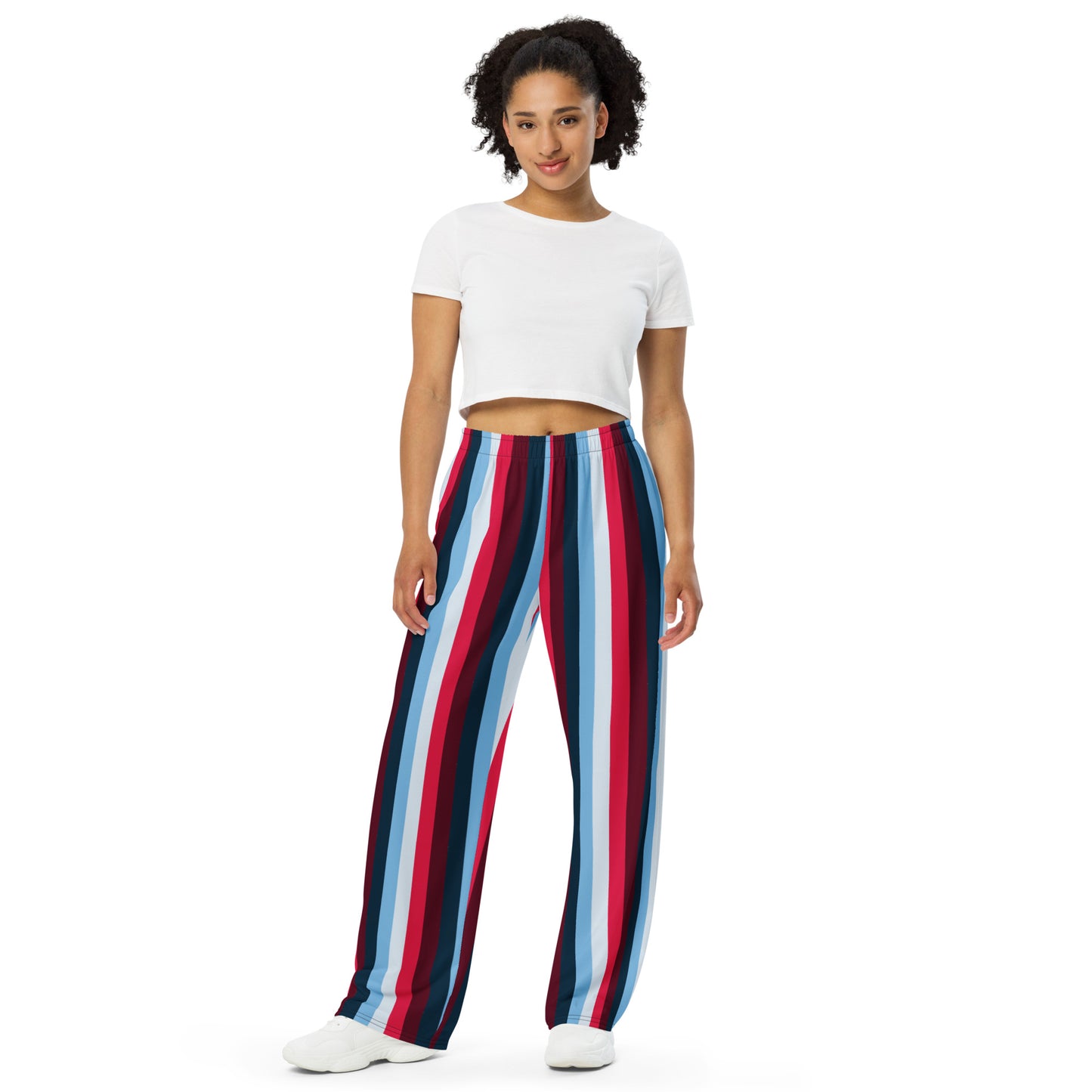 Wide-Leg Jogger Pants, Raspberry Treat Colors, Travel, Leisure and Lounge Wear