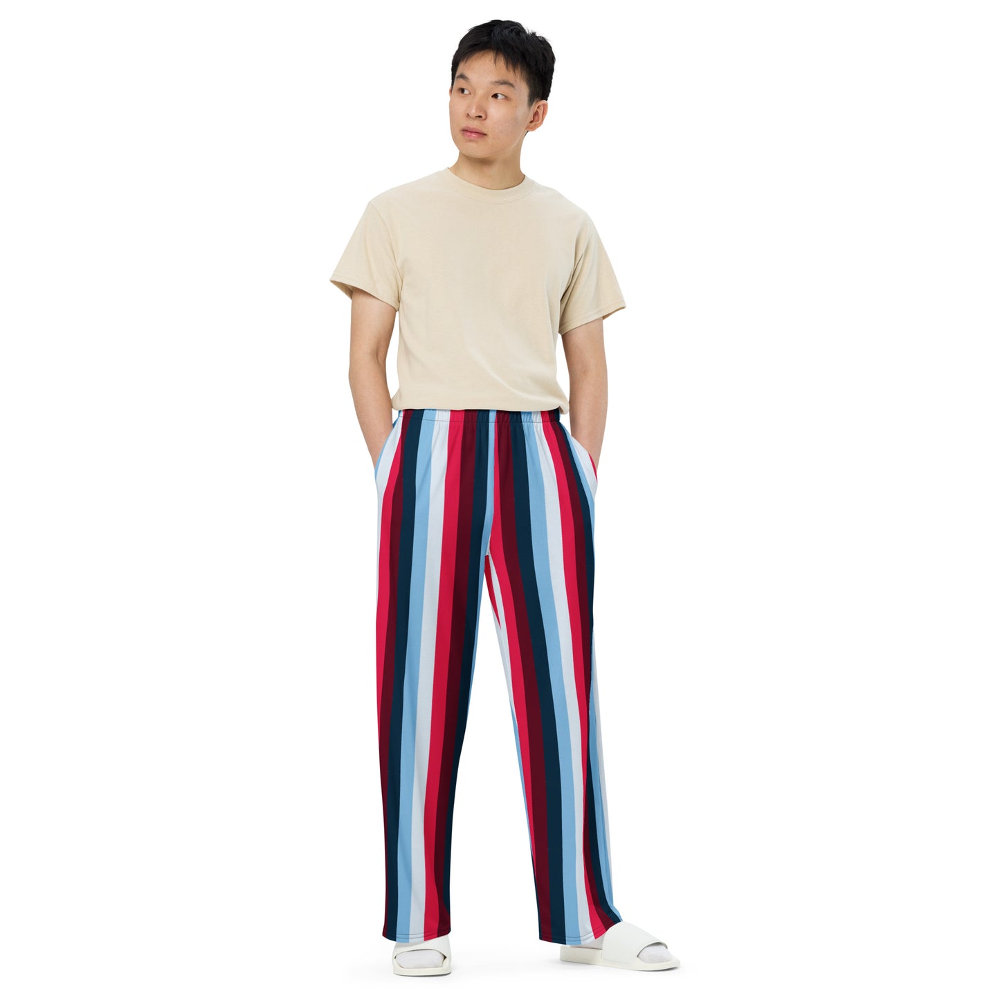 Wide-Leg Jogger Pants, Raspberry Treat Colors, Travel, Leisure and Lounge Wear