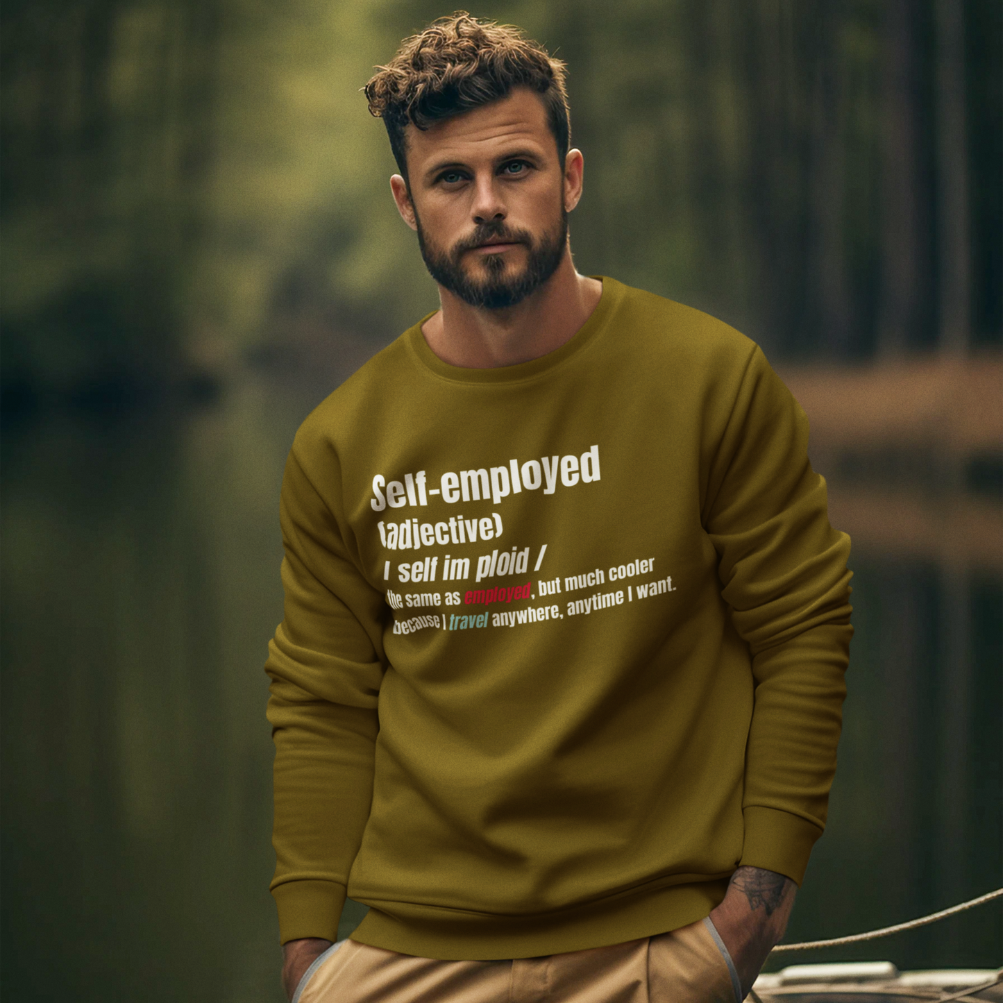 Self-employed Sweatshirt, Unisex Crewneck, Same As, But Cooler, Entrepreneur Gift