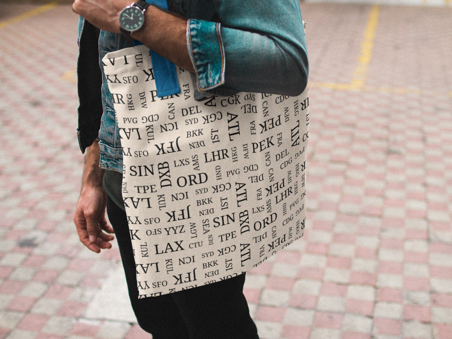 Signature Airport Code Designer Tote Bag for Travel Lovers