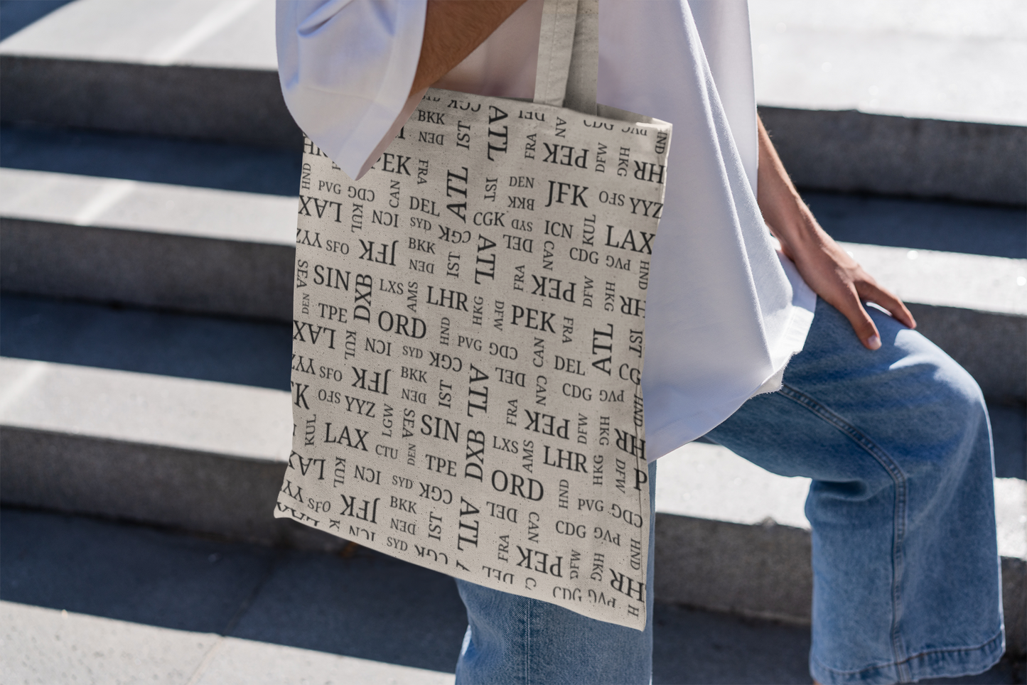 Signature Airport Code Designer Tote Bag for Travel Lovers